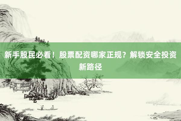 新手股民必看！股票配资哪家正规？解锁安全投资新路径