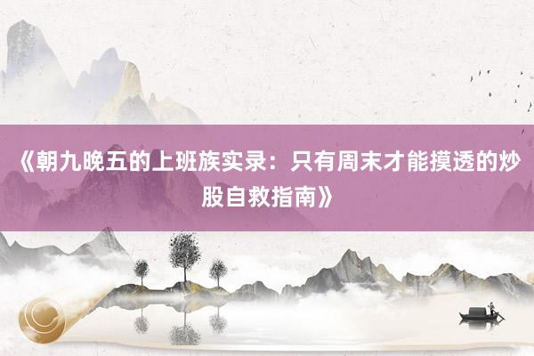 《朝九晚五的上班族实录：只有周末才能摸透的炒股自救指南》