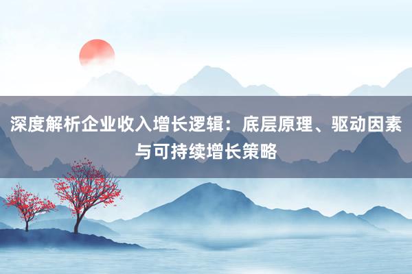 深度解析企业收入增长逻辑：底层原理、驱动因素与可持续增长策略